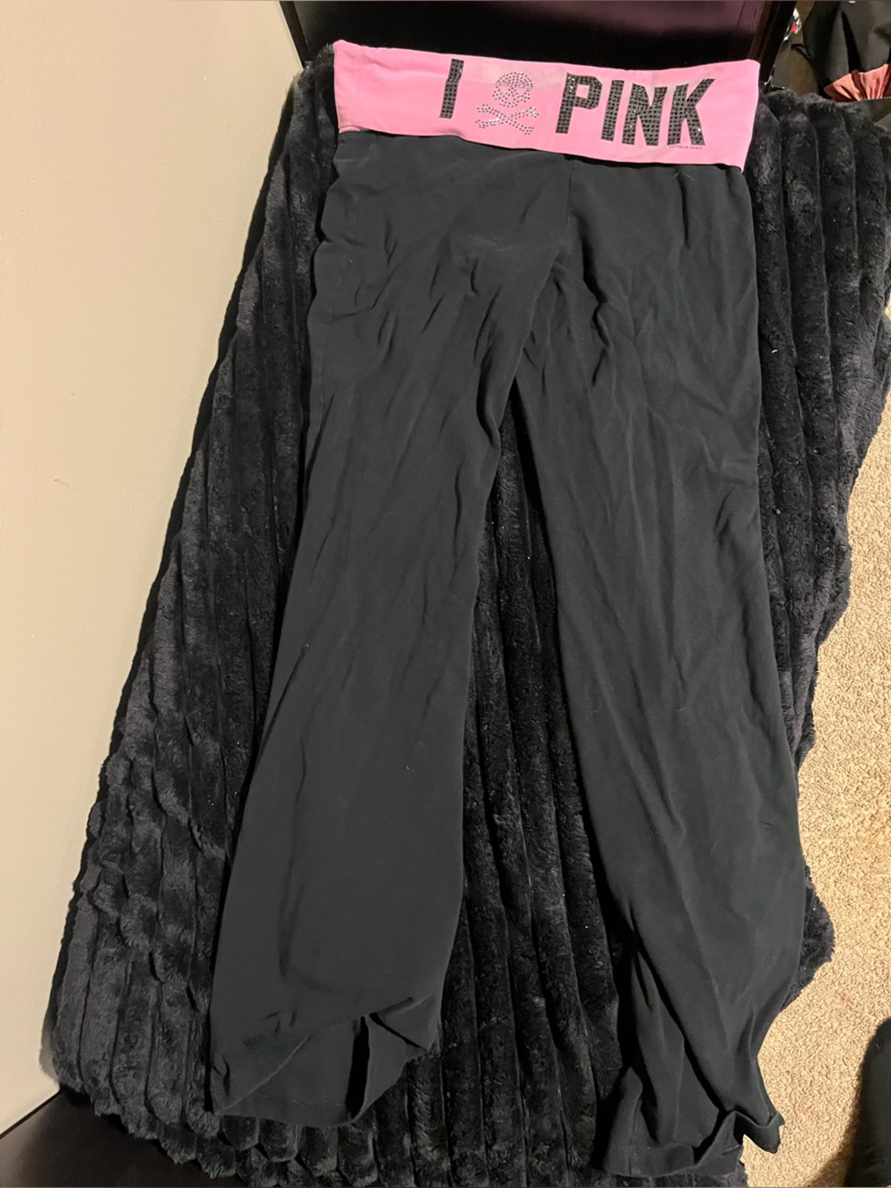 RARE PINK VS FOLDOVER FLARE LEGGINGS VINTAGE